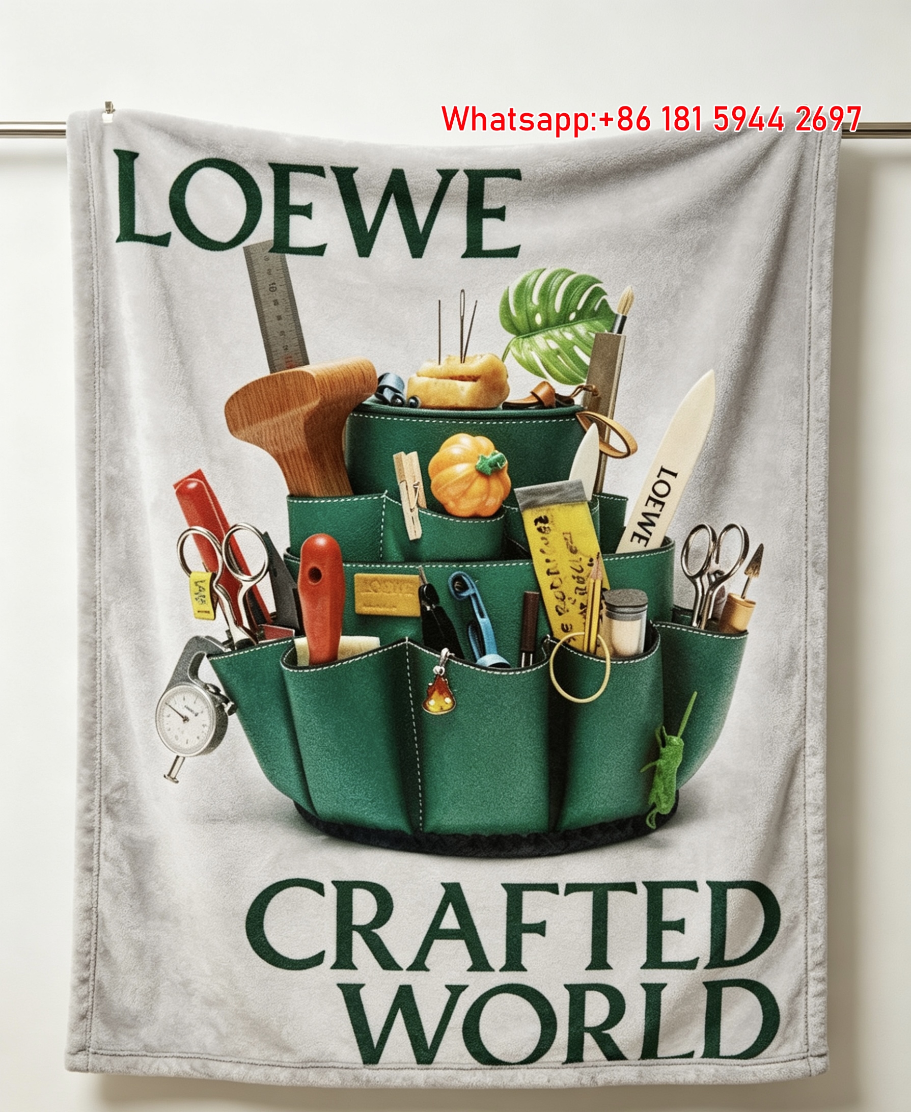 LOEWE Crafted World Print Flannel Throw Blanket for Sofa Decor L118